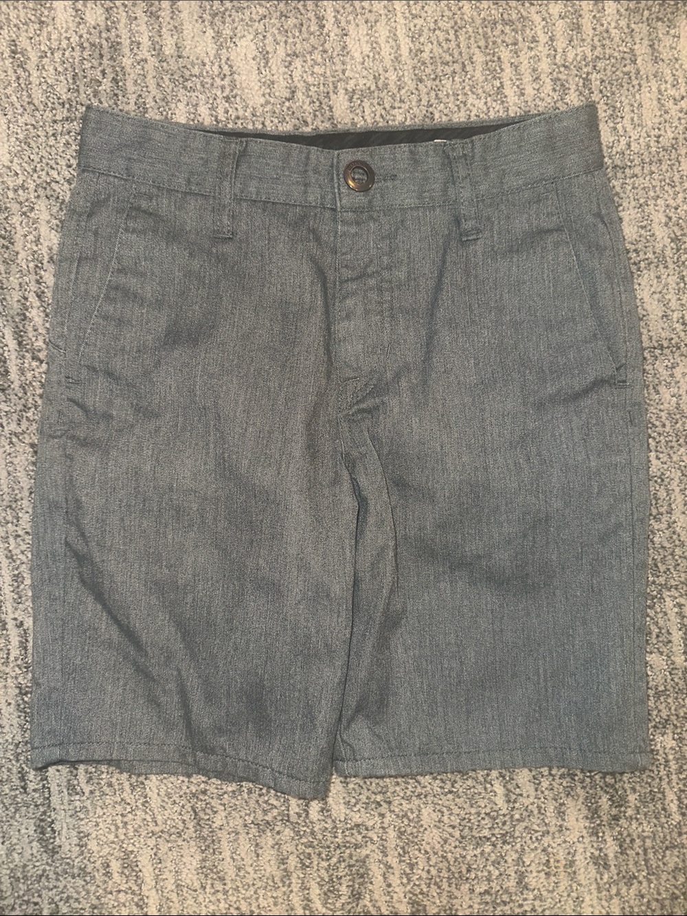 Volcom Boys Charcoal Flat Front Stretch Shorts